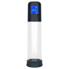 Boners - automatikus LCD péniszpumpa (átlátszó-fekete)