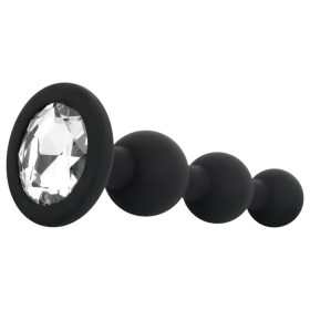 EasyToys - gyöngyös anál plug (fekete)