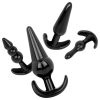 EasyToys - anál plug szett - 4 részes (fekete)