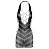Christine - strasszos necc ruha - (fekete) - XS-XL
