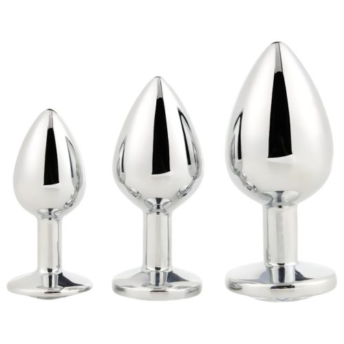 Gleaming Love - anál plug szett (ezüst, 3 részes)