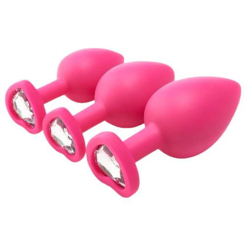 Flirts anal training kit - anál plug szett (3 db) - pink