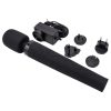Pixey Deluxe Black Velvet - wand vibrátor M (fekete)