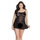 Coquette Plus Size - rendőrnő babydoll (fekete)