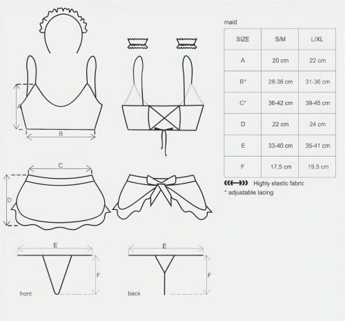 Obsessive Maid - szobalány jelmez szett (5 részes)