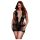 BACI Plus Size - fűzős, rövidujjú, fekete miniruha (XL-XXL)