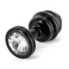 DIOGOL Anni - bordázott butt plug - fekete - (3 cm)