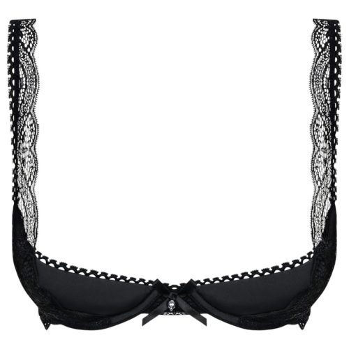 Obsessive Miamor - csipkés push-up melltartó (fekete)